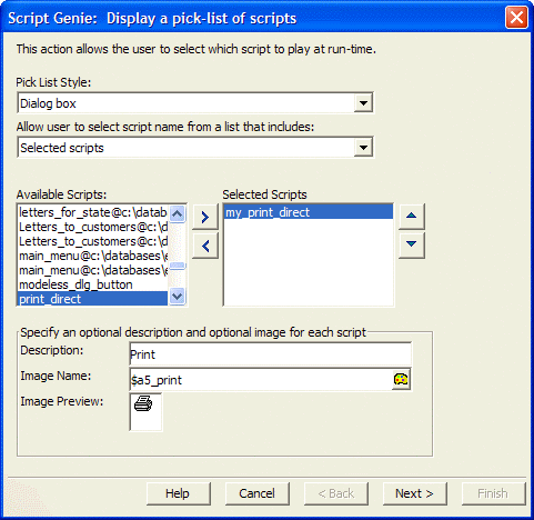 Display A Picklist Of Scripts 1